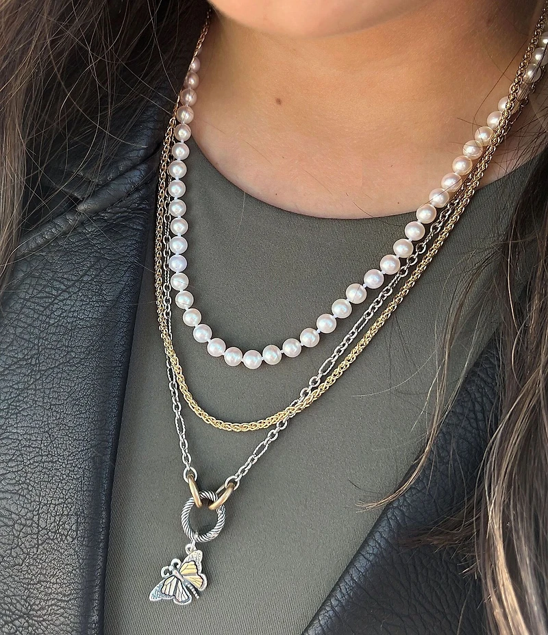 James Avery Oval Twist Changeable Charm Necklace