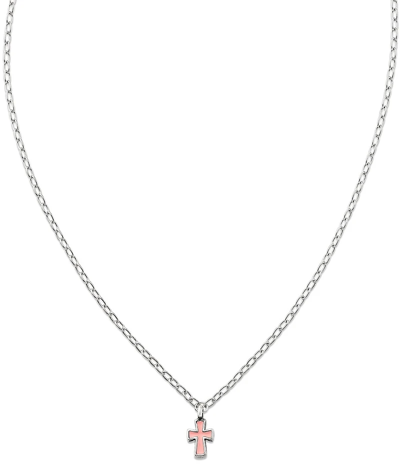 James Avery Petite Pink Enamel Cross Necklace