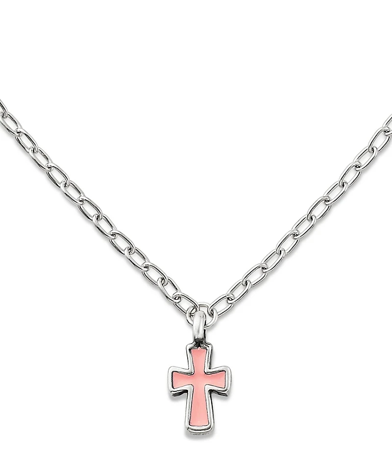 James Avery Petite Pink Enamel Cross Necklace