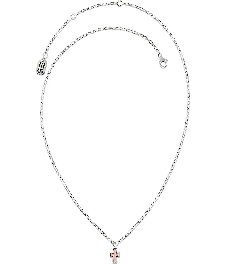James Avery Petite Pink Enamel Cross Necklace