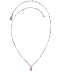 James Avery Petite Pink Enamel Cross Necklace
