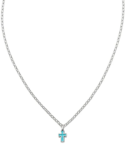 James Avery Petite Pink Enamel Cross Necklace