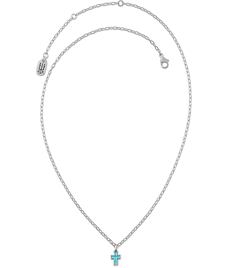 James Avery Petite Pink Enamel Cross Necklace