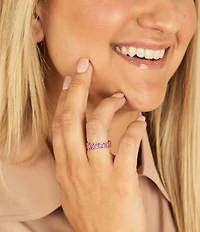 James Avery Pink Enamel Connected Hearts Band Ring
