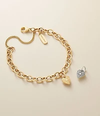 James Avery Radiant Star Mini Heart 14K Gold Charm