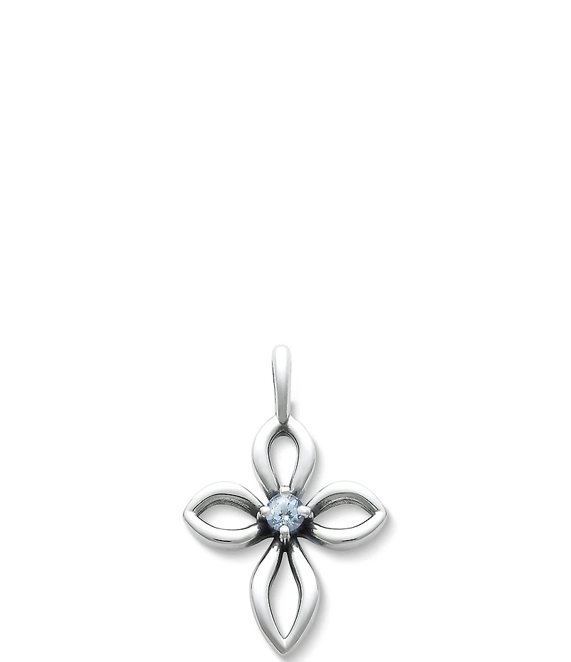 James Avery Remembrance Cross Lab-Created Birthstone Charm