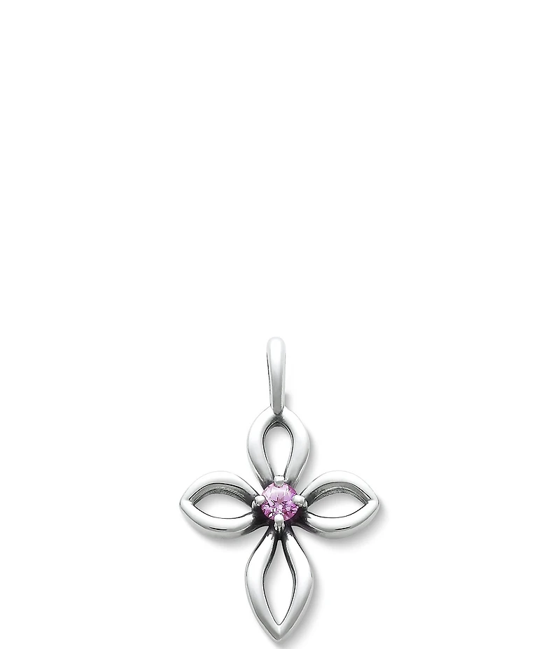 James Avery Remembrance Cross Lab-Created Birthstone Charm