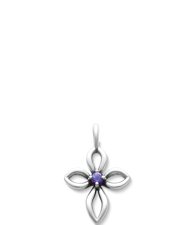 James Avery Remembrance Cross Lab-Created Birthstone Charm