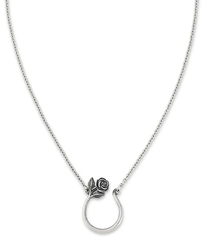James Avery Rose Changeable Charm Holder Short Pendant Necklace