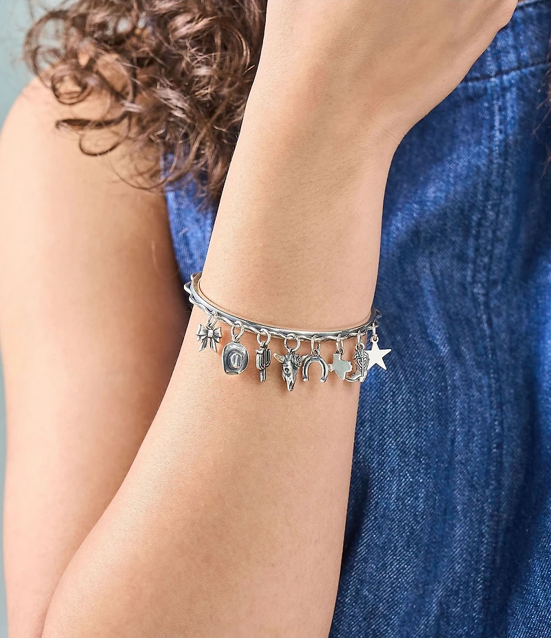 James Avery Scalloped Sterling Silver Charm Cuff Bracelet