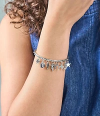 James Avery Scalloped Sterling Silver Charm Cuff Bracelet