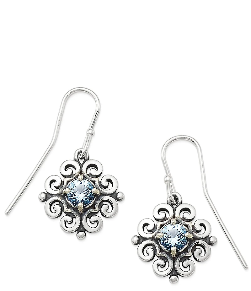 James Avery Scrolled Ear Hooks with Birthstone