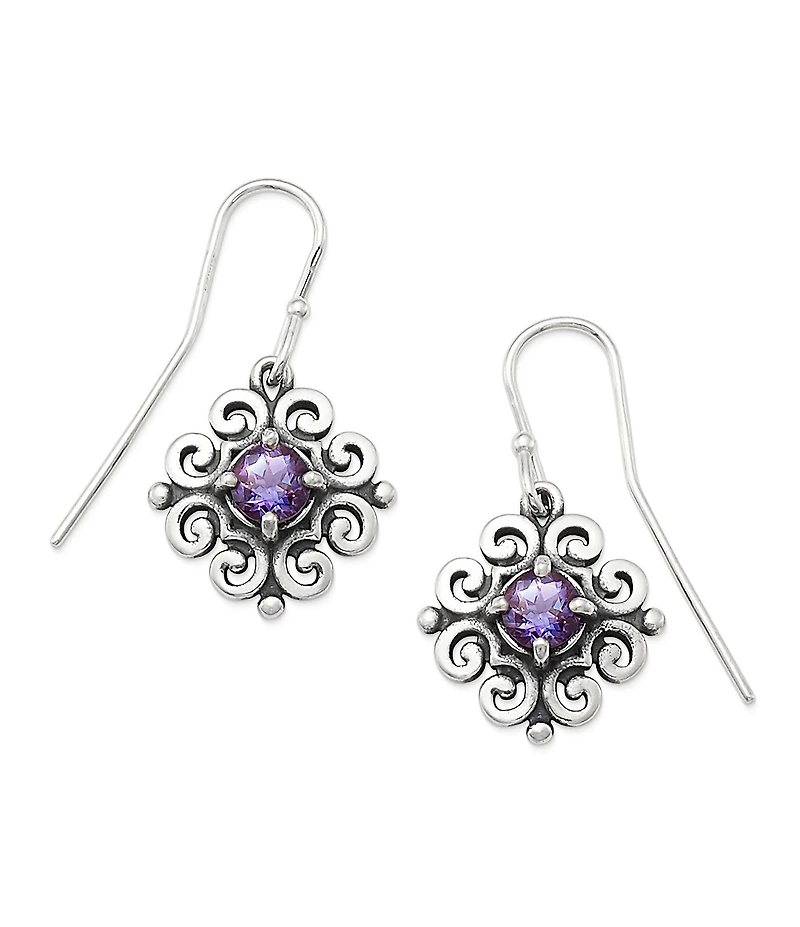James Avery Scrolled Ear Hooks with Birthstone