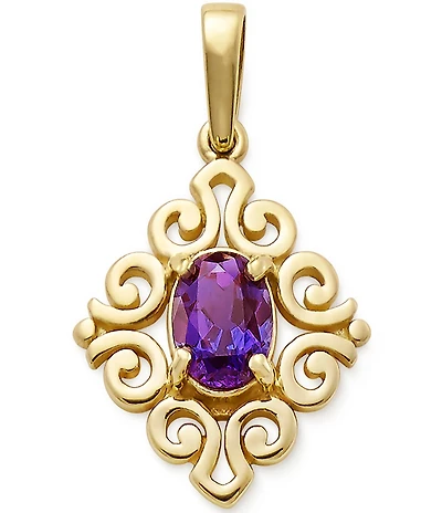 James Avery 14K Gold June Birthstone Scrolled Pendant