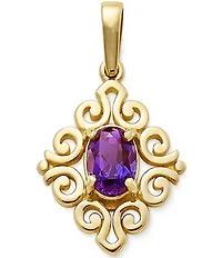 James Avery 14K Gold June Birthstone Scrolled Pendant