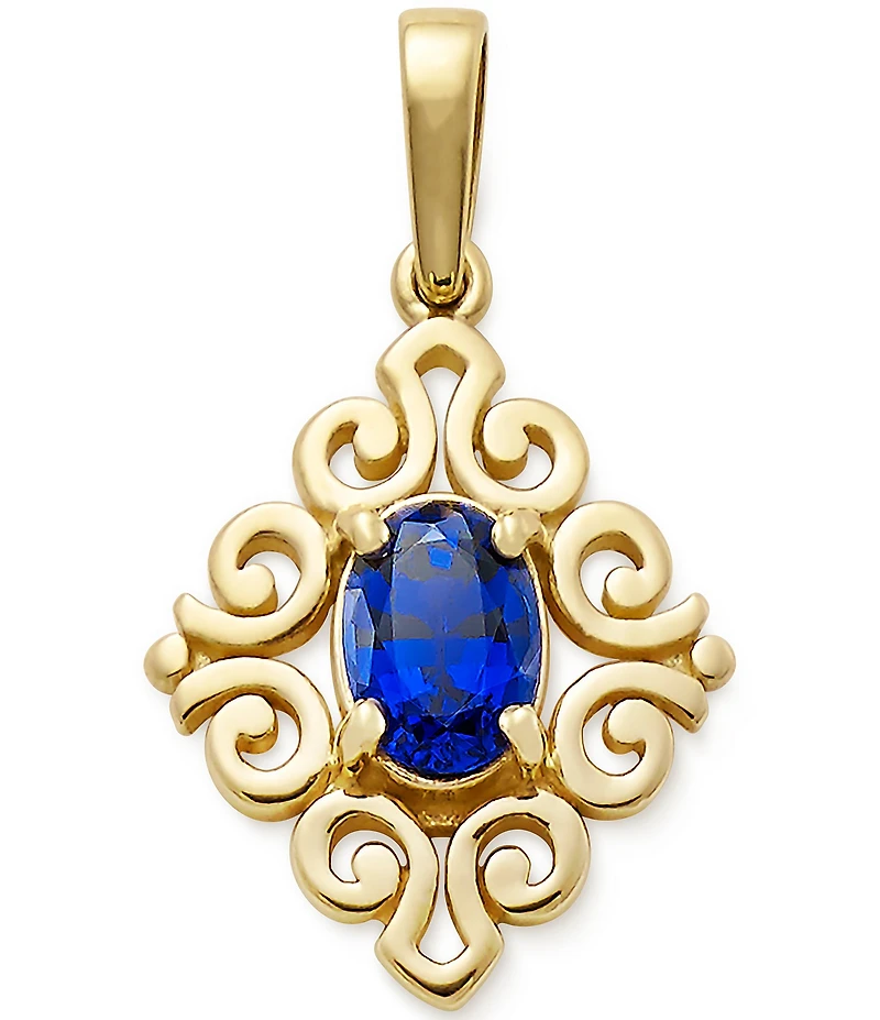 James Avery 14K Gold June Birthstone Scrolled Pendant