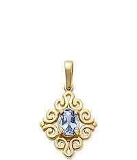 James Avery 14K Gold Scrolled Lab-Created Birthstone Pendant