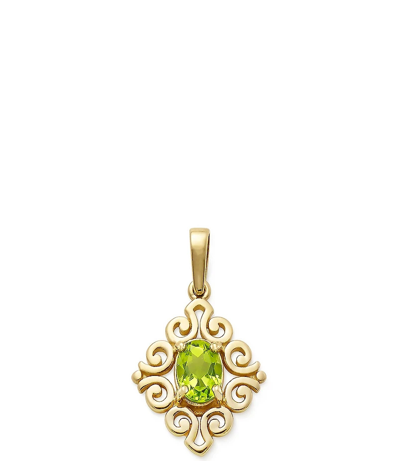 James Avery 14K Gold Enhanced Gem Birthstone Scrolled Pendant
