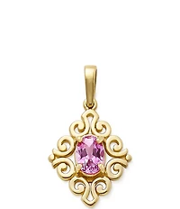 James Avery 14K Gold Scrolled Lab-Created Birthstone Pendant