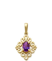 James Avery 14K Gold Scrolled Lab-Created Birthstone Pendant