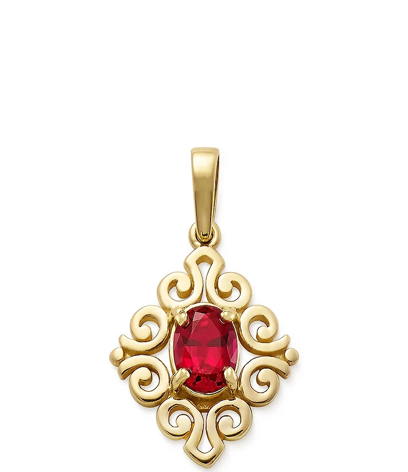 James Avery 14K Gold Enhanced Gem Birthstone Scrolled Pendant