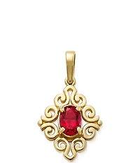 James Avery 14K Gold Enhanced Gem Birthstone Scrolled Pendant