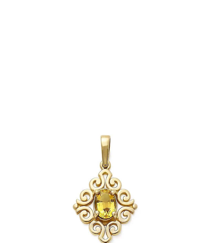 James Avery 14K Gold Enhanced Gem Birthstone Scrolled Pendant