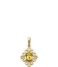 James Avery 14K Gold Enhanced Gem Birthstone Scrolled Pendant