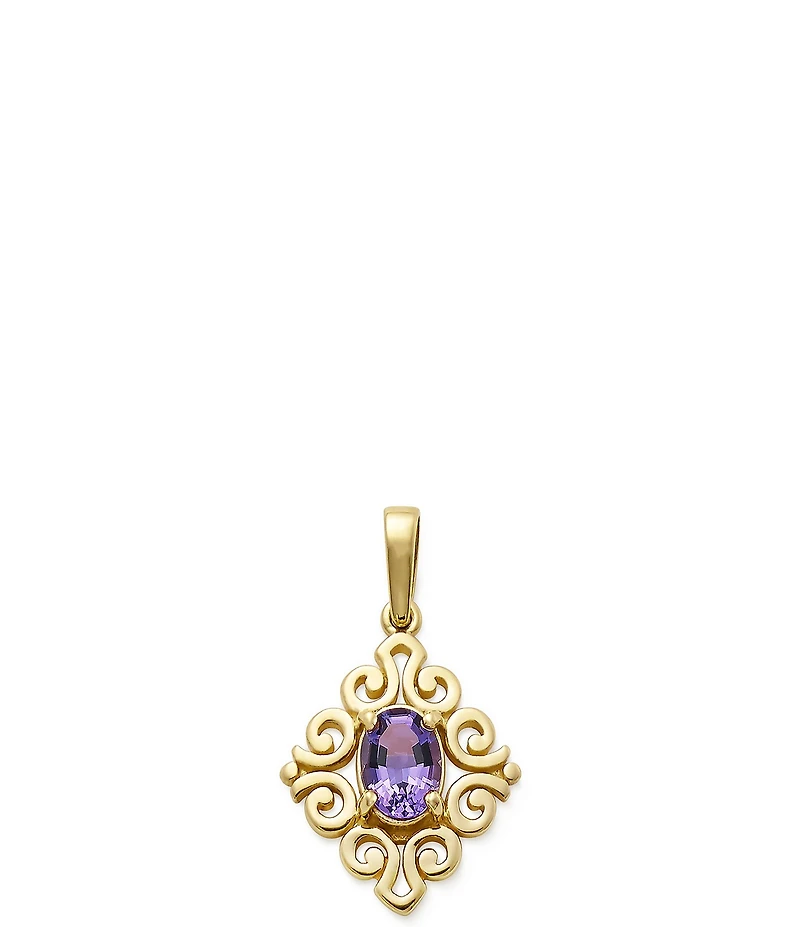 James Avery 14K Gold Enhanced Gem Birthstone Scrolled Pendant