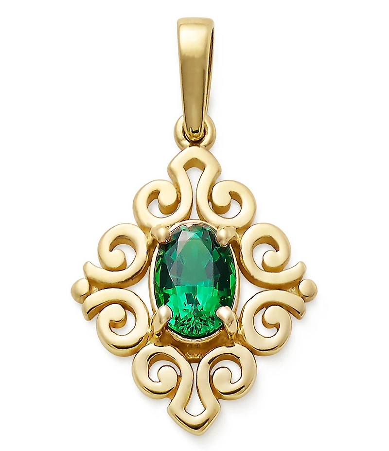 James Avery 14K Gold June Birthstone Scrolled Pendant