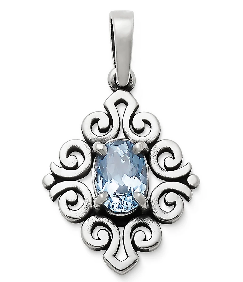 James Avery Scrolled Pendant with Gem