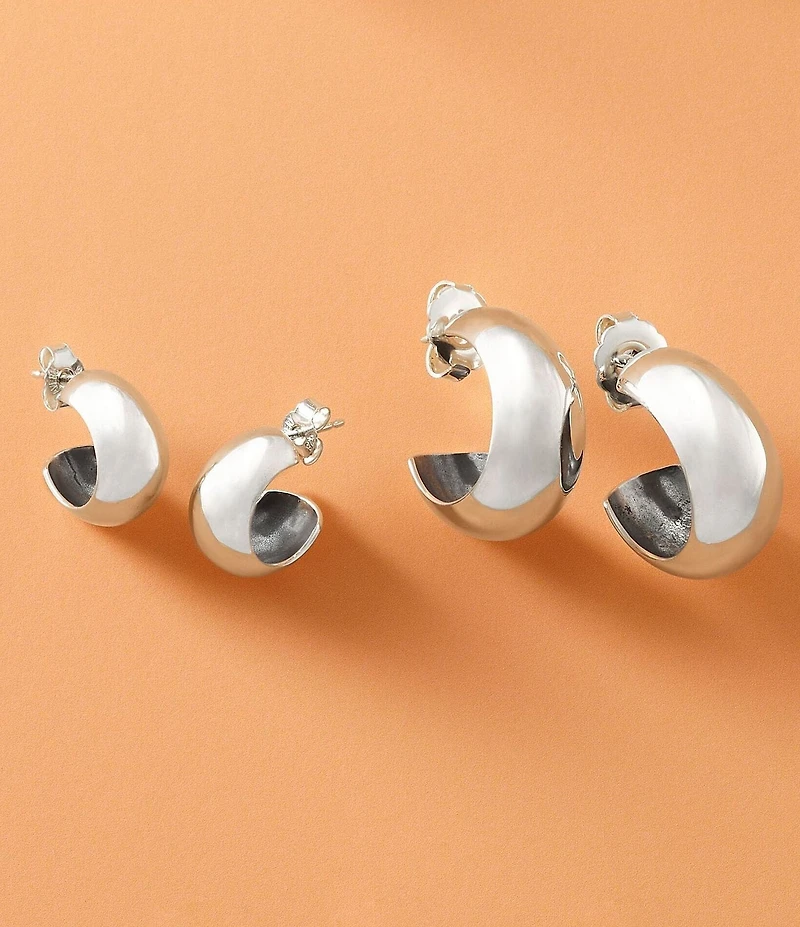 James Avery Small Domed Puffy Hoop Earrings