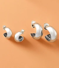 James Avery Small Domed Puffy Hoop Earrings