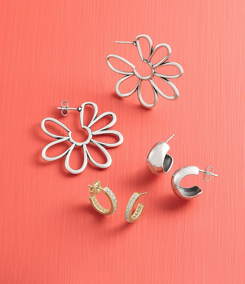 James Avery Small Domed Puffy Hoop Earrings