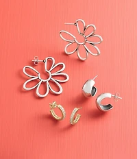 James Avery Small Domed Puffy Hoop Earrings