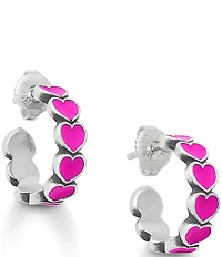 James Avery Small Enamel Connected Hearts Hoop Earrings