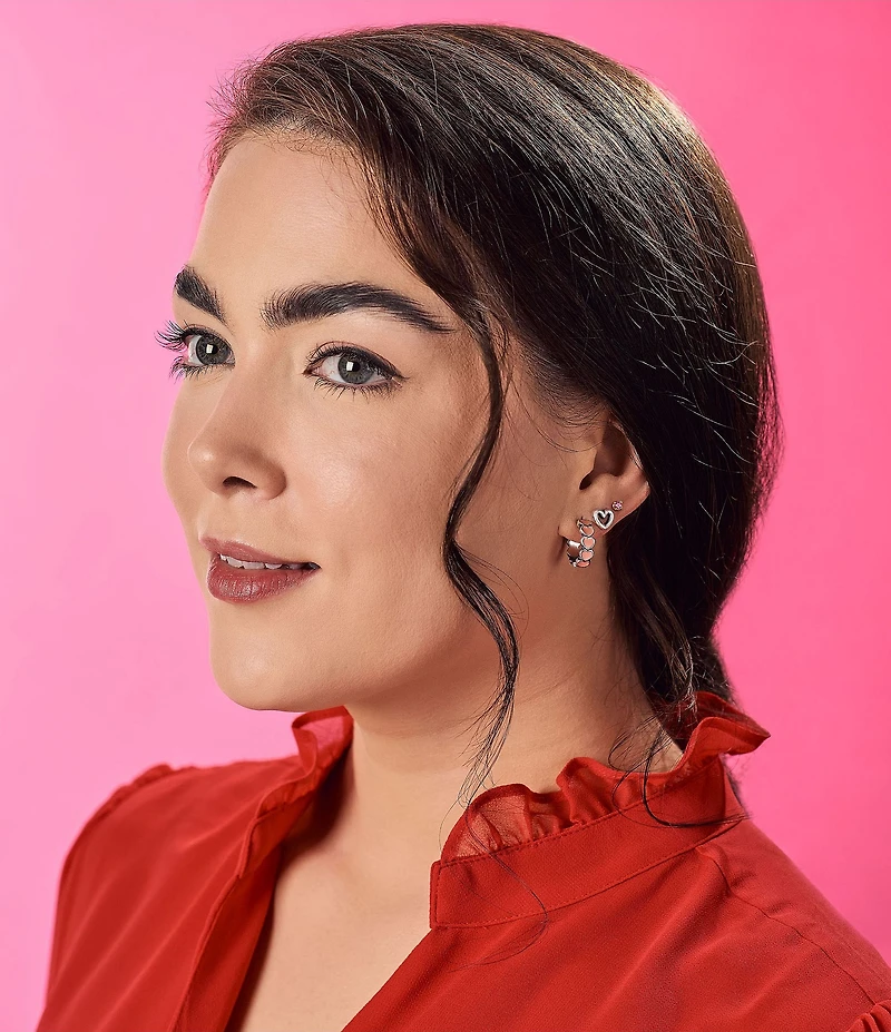 James Avery Small Enamel Connected Hearts Hoop Earrings