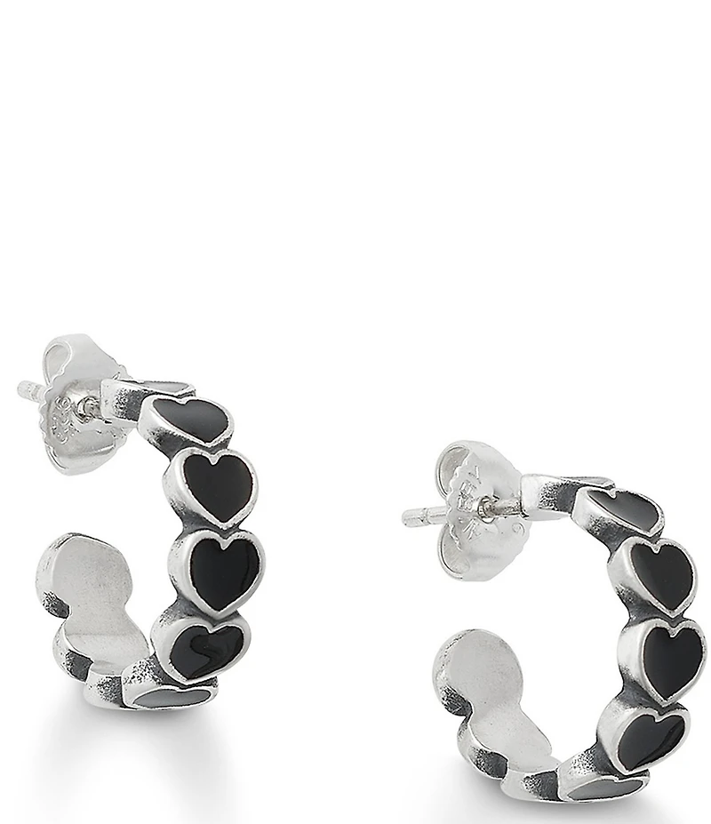 James Avery Small Enamel Connected Hearts Hoop Earrings