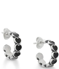 James Avery Small Enamel Connected Hearts Hoop Earrings