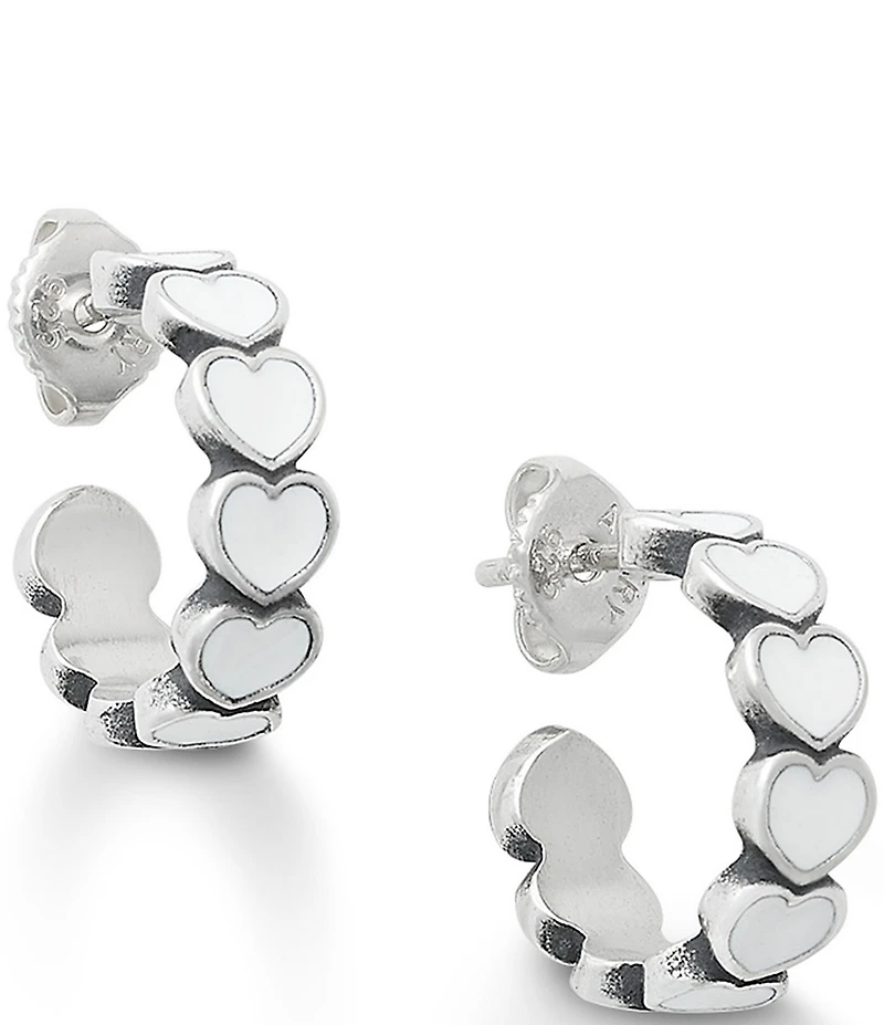 James Avery Small Enamel Connected Hearts Hoop Earrings