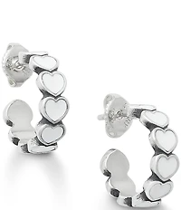 James Avery Small Enamel Connected Hearts Hoop Earrings