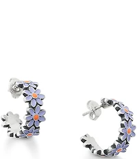 James Avery Small Enamel Floral Hoop Earrings