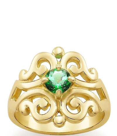 James Avery 14K Spanish Lace Birthstone Ring with Lab-Created Gem