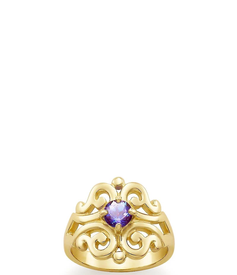 James Avery 14K Spanish Lace Birthstone Ring with Lab-Created Gem