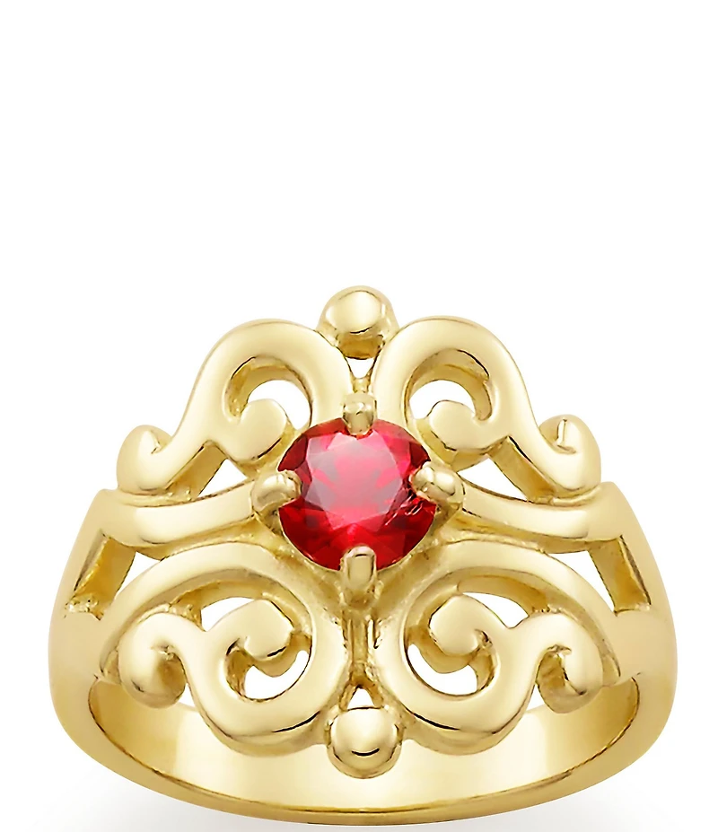 James Avery 14K Spanish Lace Birthstone Ring with Lab-Created Gem