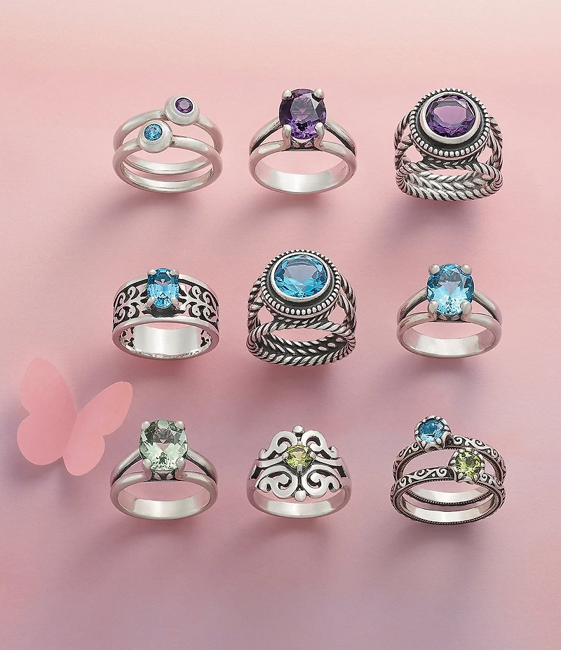James Avery Spanish Birthstone Lace Ring with Lab-Created Gem