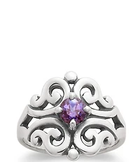 James Avery Spanish Birthstone Lace Ring with Lab-Created Gem