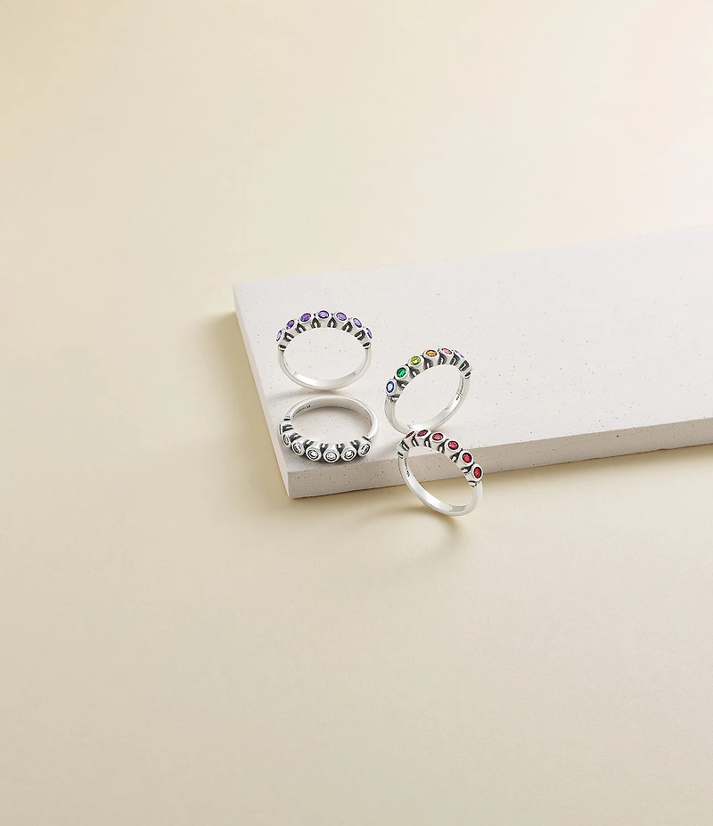 James Avery Stacker Ring with Amethyst Gemstones