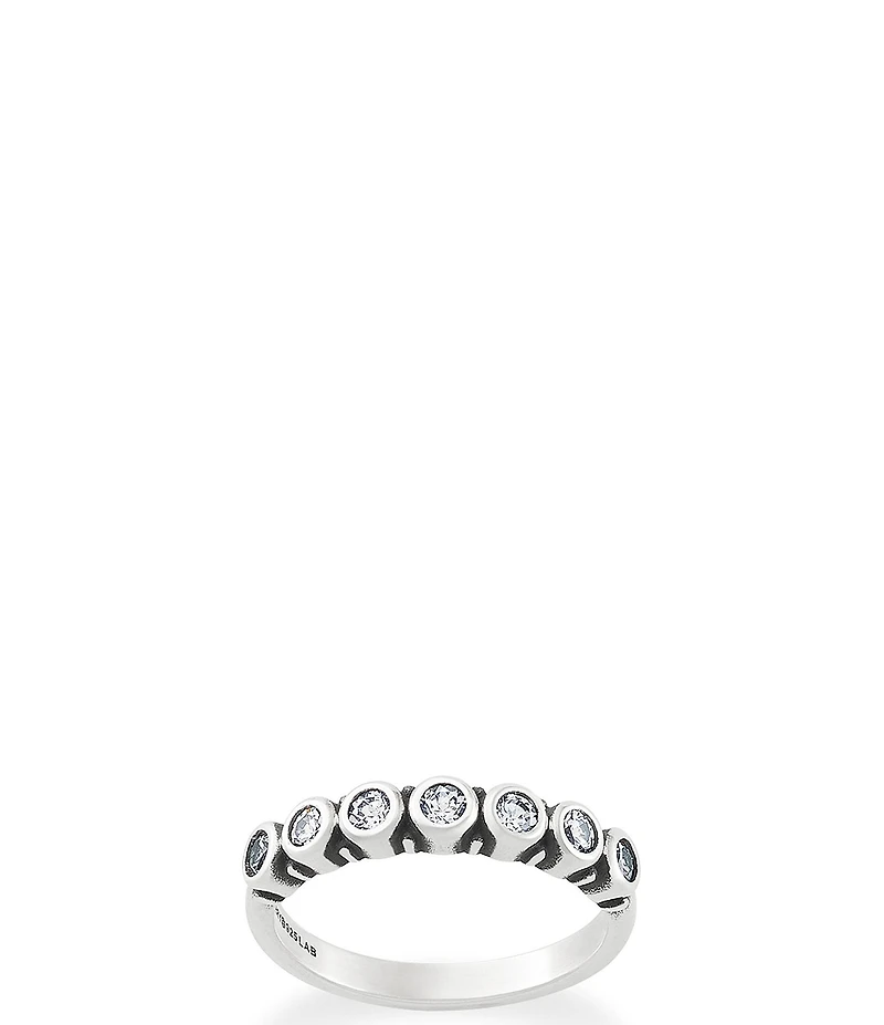 James Avery Stacker Ring with Lab-Created White Crystal Sapphire