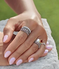 James Avery Stacker Ring with Lab-Created White Crystal Sapphire